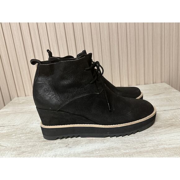 EILEEN FISHER Capa Wedge Chukka Boot In Black Sz 8 Brand New - Picture 9 of 14